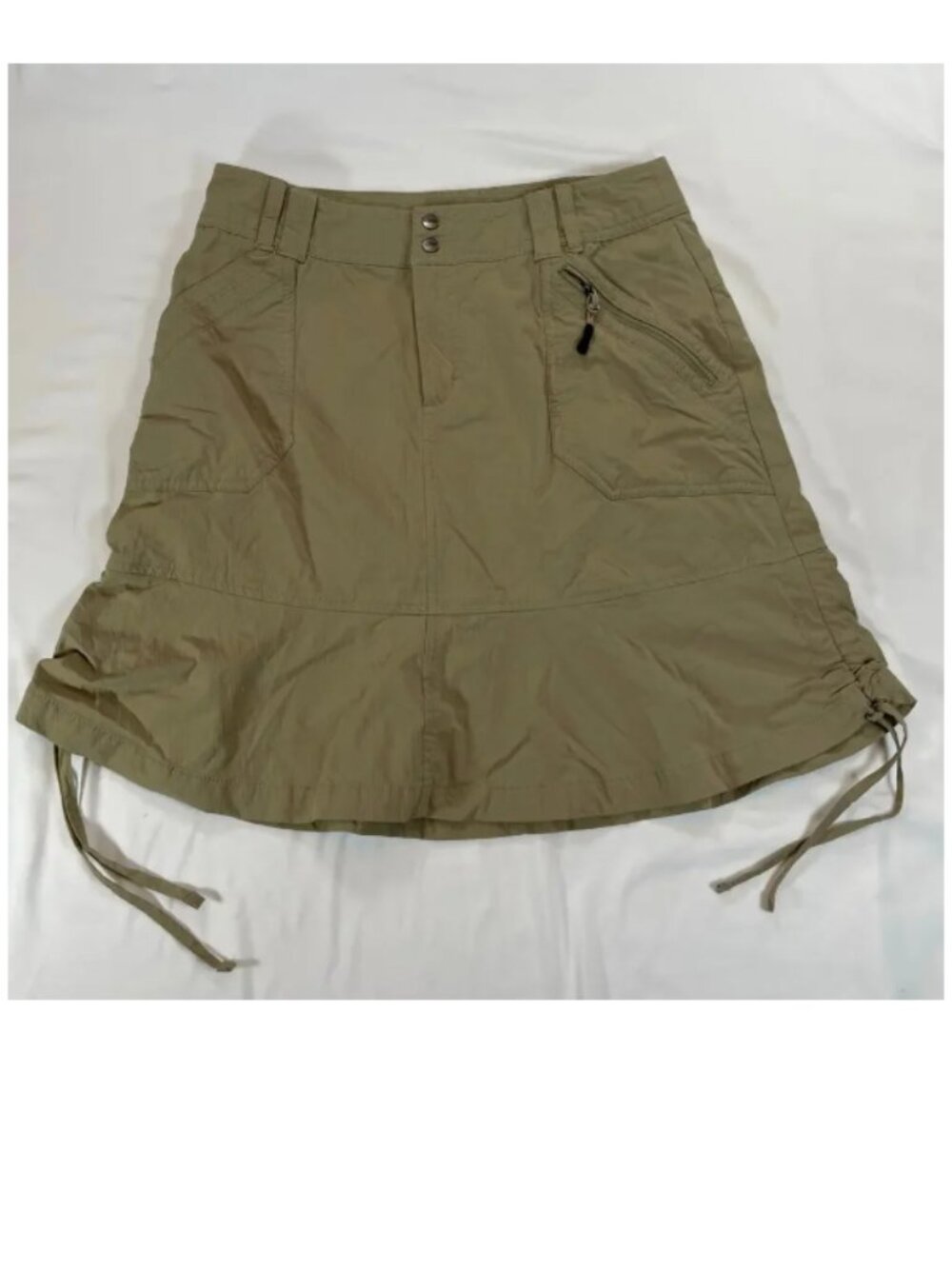 Köppen Women’s Tan Hiking Skort Ripstop Cargo Utility Gorpcore Sz 10 Adjustable